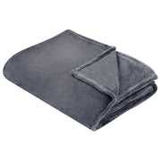 Coperta plaid in poliestere grigio 200 x 220 cm morbido durevole letto divano soggiorno stile classico
