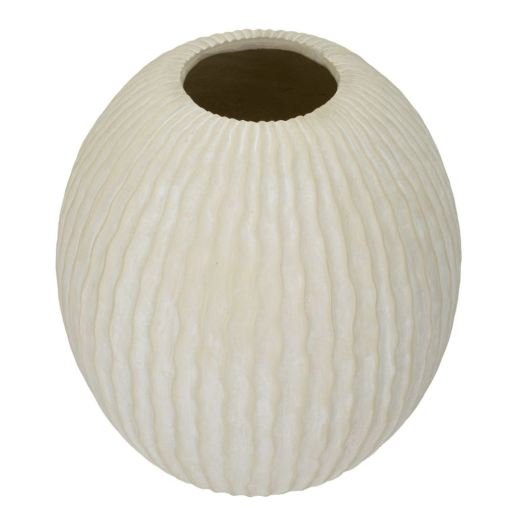 Vaso Decorativo VKH814, Beige, Poliresina, 36,5x36,5x38 cm