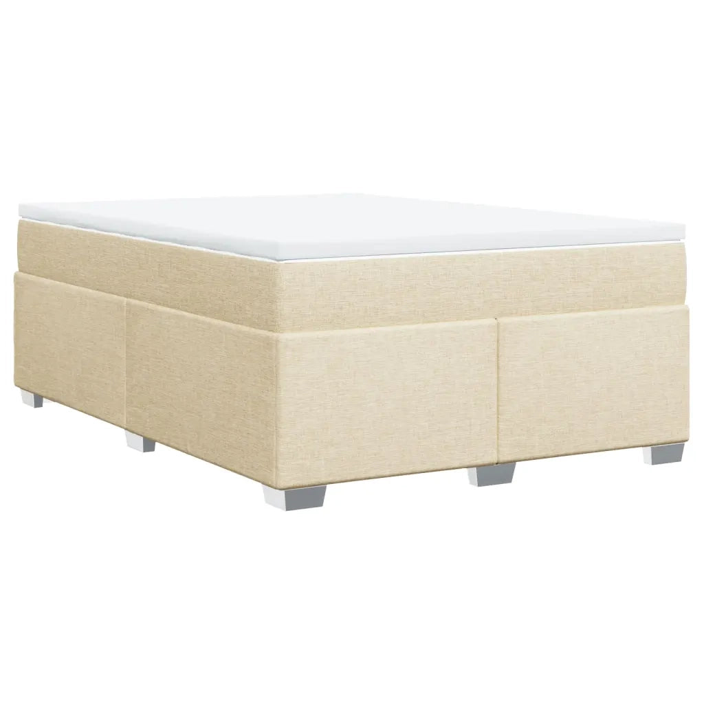 vidaXL Giroletto a Molle con Materasso Crema 160x200 cm in Tessuto