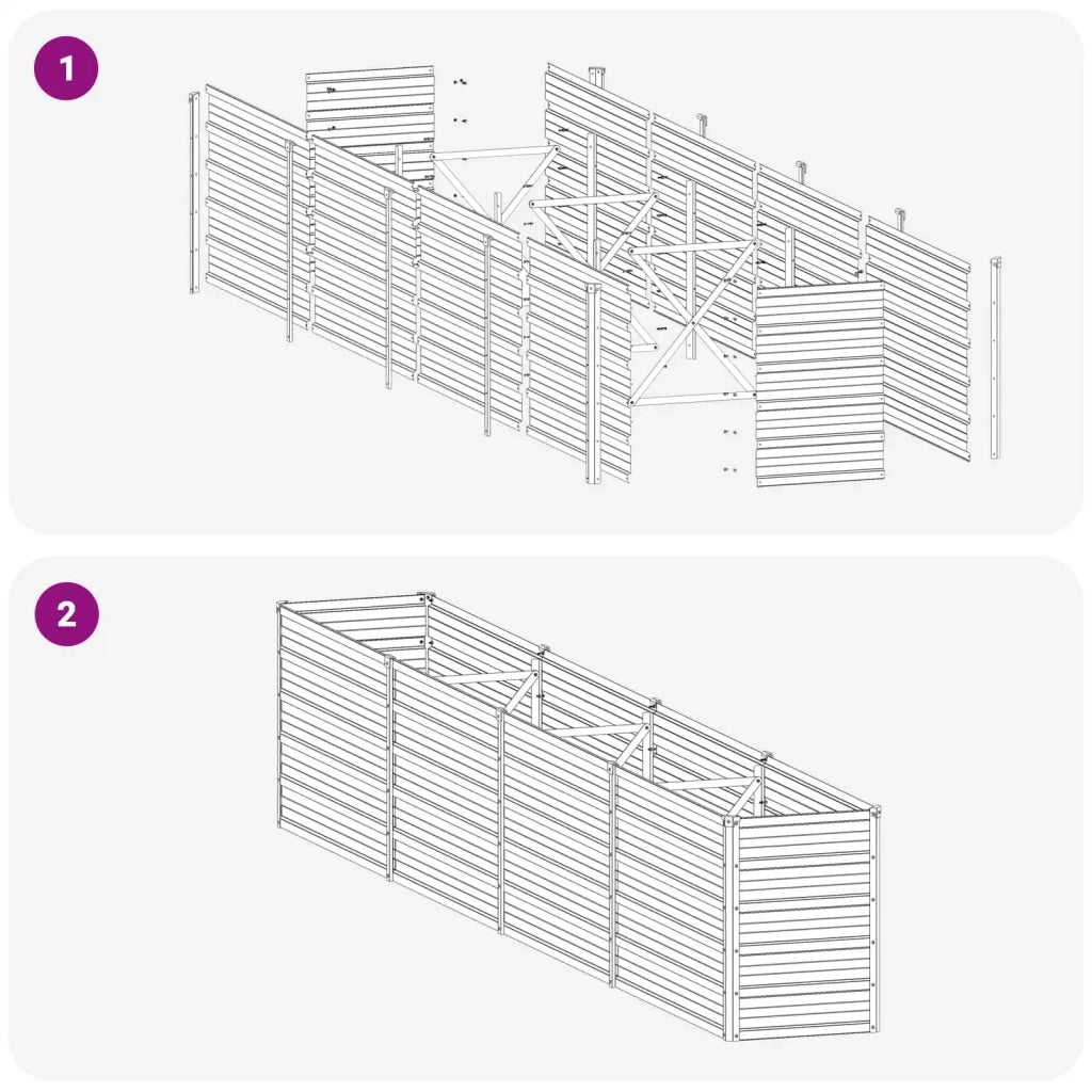 Letto rialzato da giardino Argento 320 x 40 x 55 cm 8006269