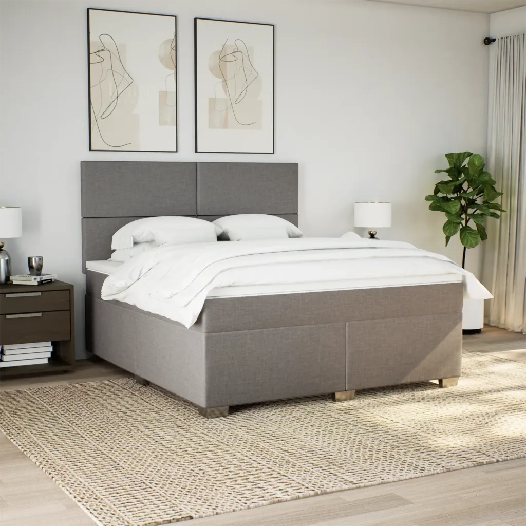 Giroletto a Molle con Materasso Tortora 180x200 cm in Tessuto 3290564