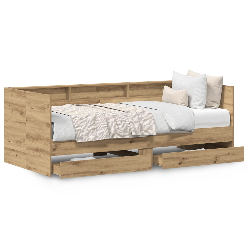 Letto Giorno con Cassetti Rovere Artigianale Legno Ingegnerizzato