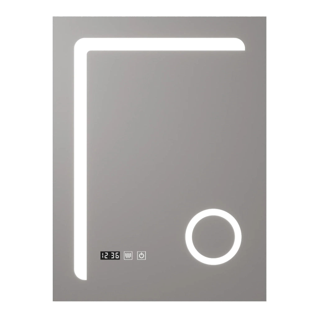Specchio decorativo moderno a LED per il bagno 80 x 60 cm argento 03_0010158