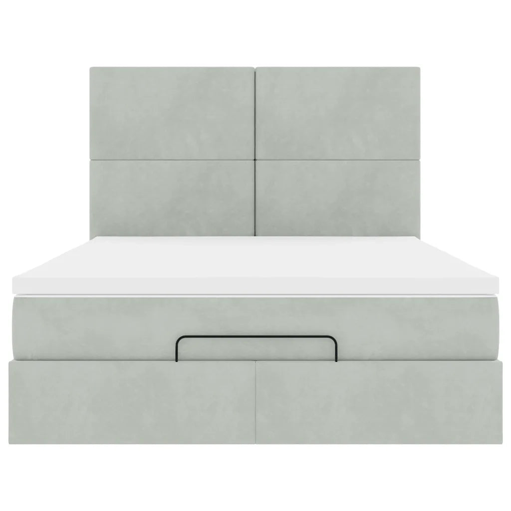 Struttura Letto Pouf con Materassi 140x190 cm Velluto 3314246