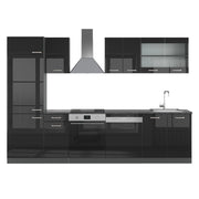 Vicco Cucina componibile Nero lucido/antracite 300 cm , PL Antracite