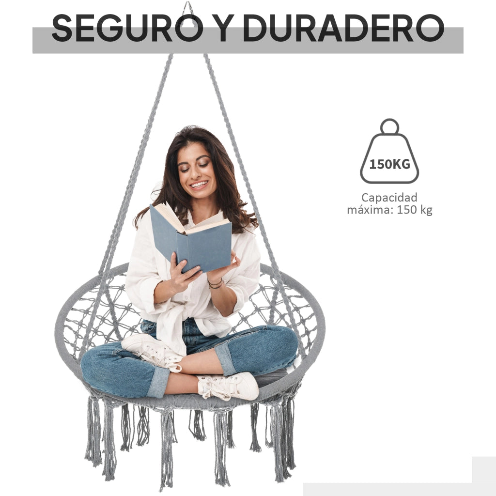 Sedia a dondolo ¨C zephmum ¨C Grigio, ?60 cm, 80x80x42 cm
