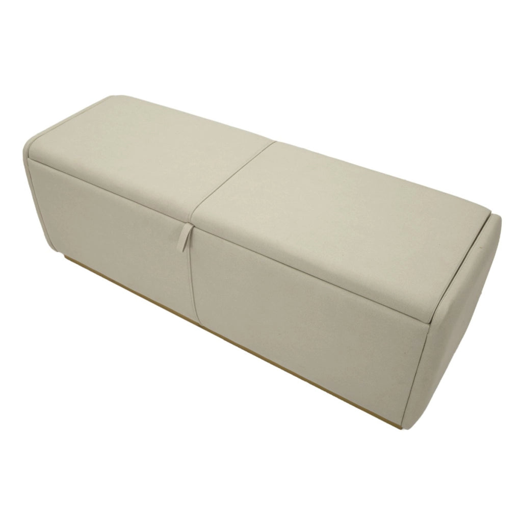 Panca con Portaoggetti VKH766, Beige, Legno, 130x45x45 cm