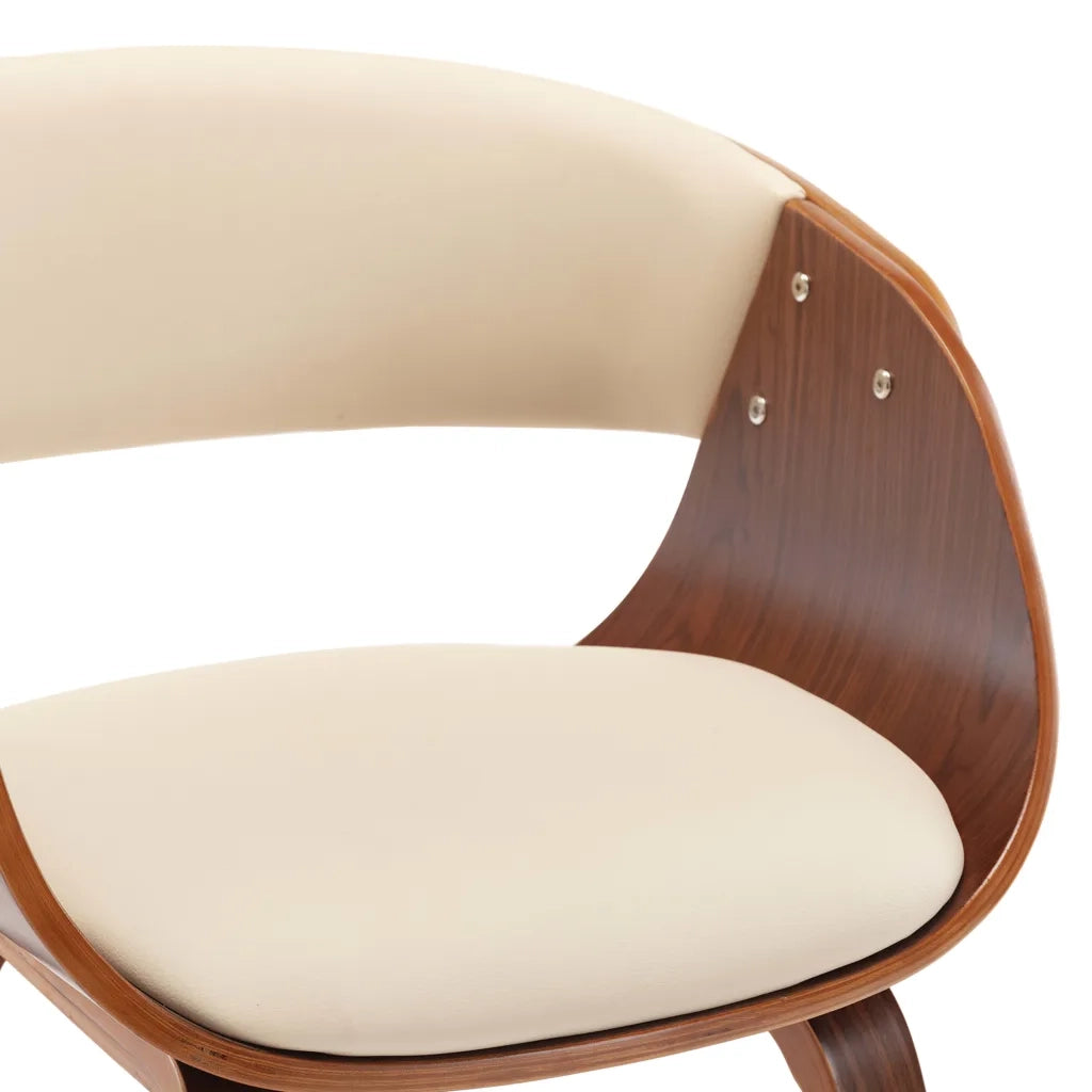 Sedie da Pranzo 2 pz | Sedie da cucina in Legno Curvato e Similpelle Crema
