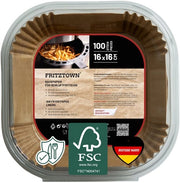 Carta per air fryer - 100 pezzi, 16 x 16 cm quadrata