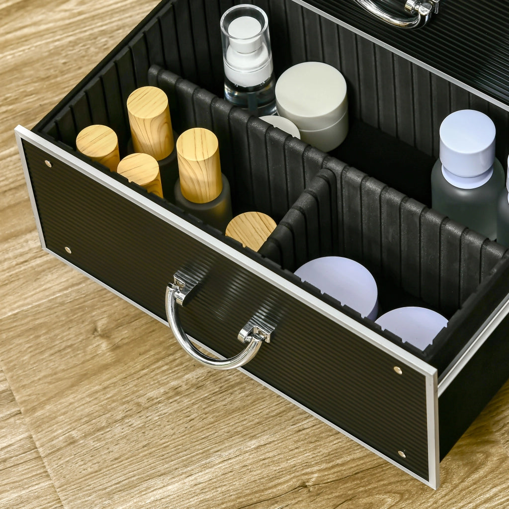 Valigetta Trolley Porta Trucchi Professionale ¨C zephmum ¨C Nero 36x23x52cm