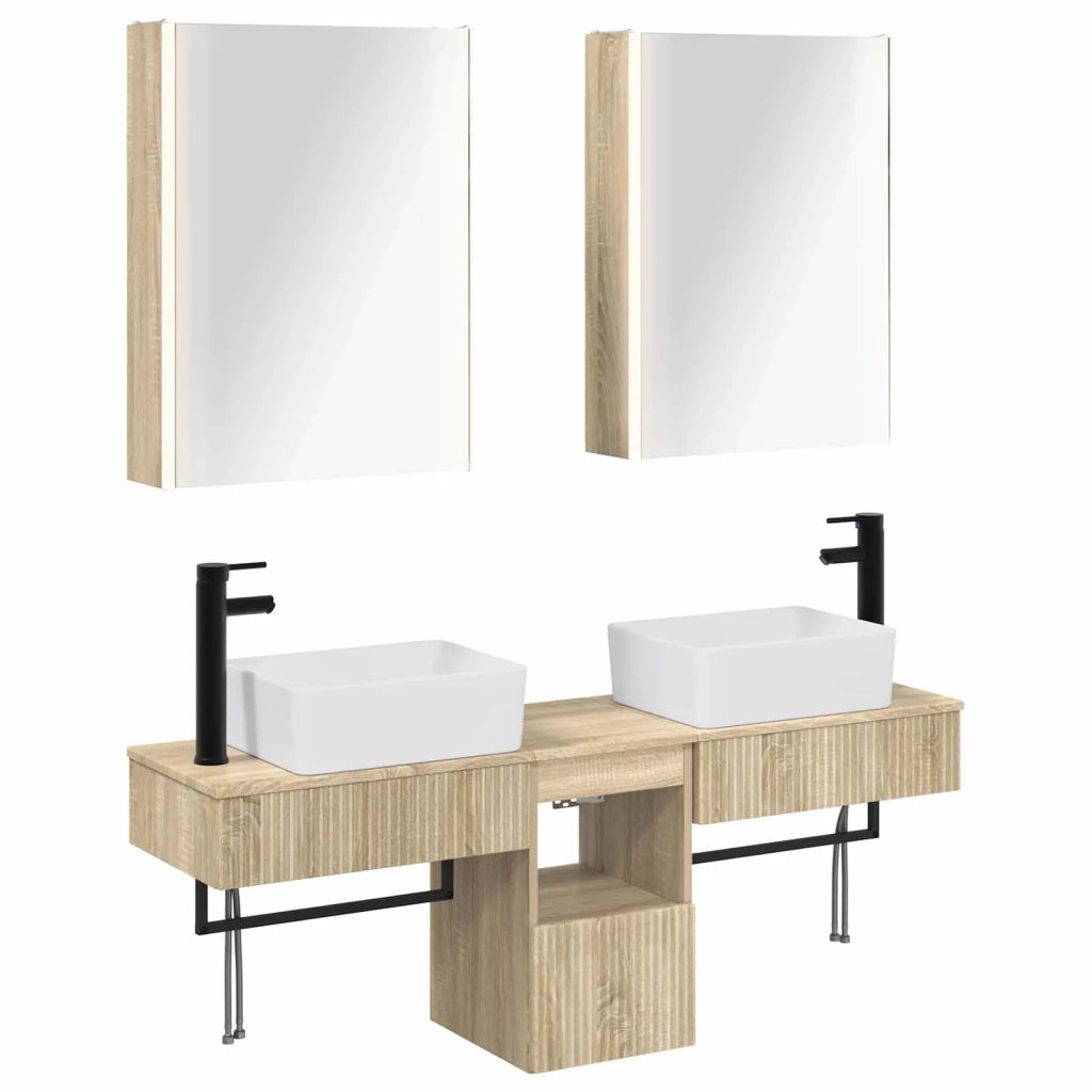 Set di Armadi da Bagno 5 pcs Rovere Sonoma 53 x 15,5 x 70 cm 3406329