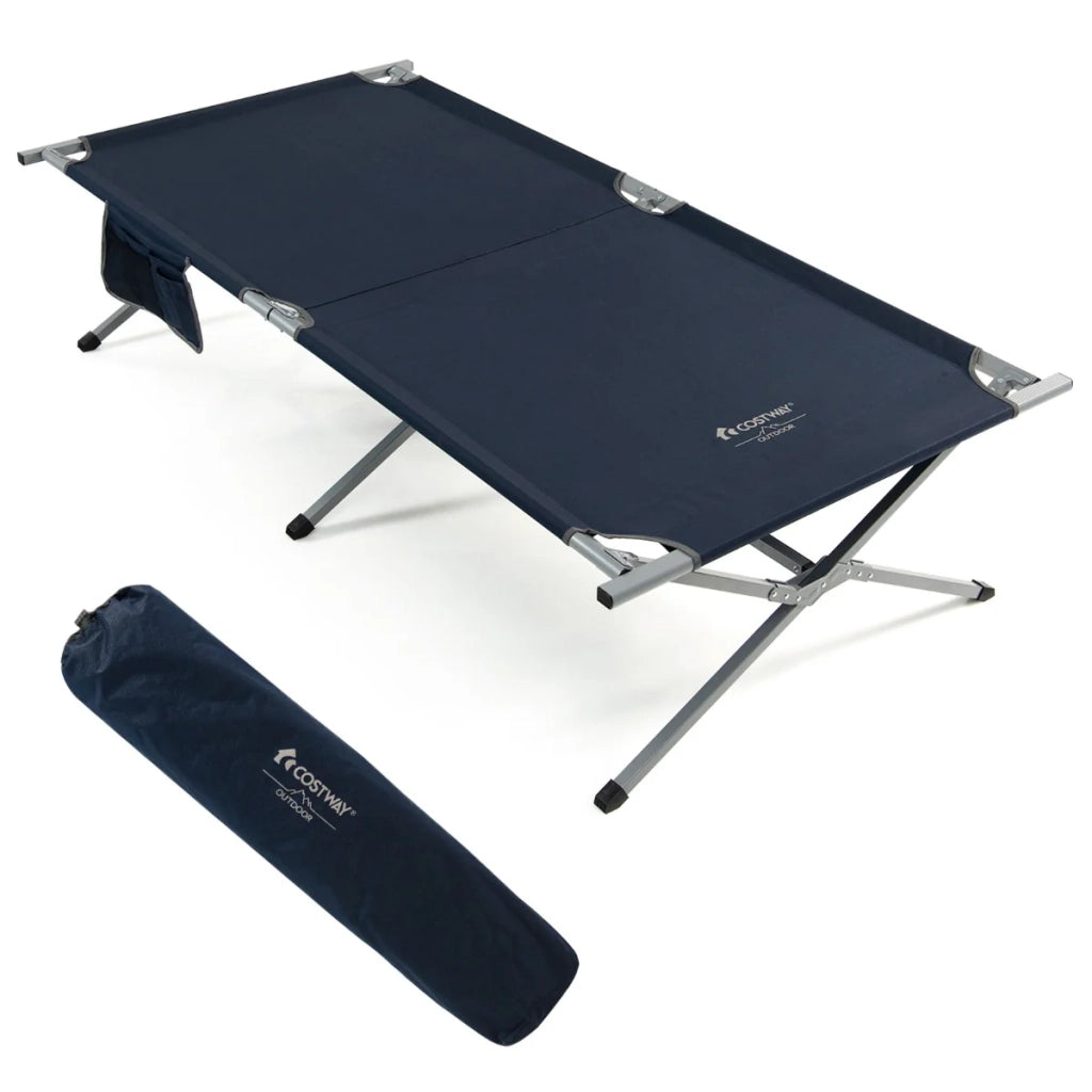 Letto da campeggio pieghevole 214,5 x 106 x 49,5 cm supporta fino a 150 kg design pratico e portatile tessuto Oxford blu 20_0020892