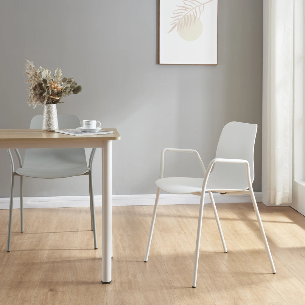 Sedia da Sala Kankaanpää Seduta Schienale Monoblocco - Bianco [en.casa]