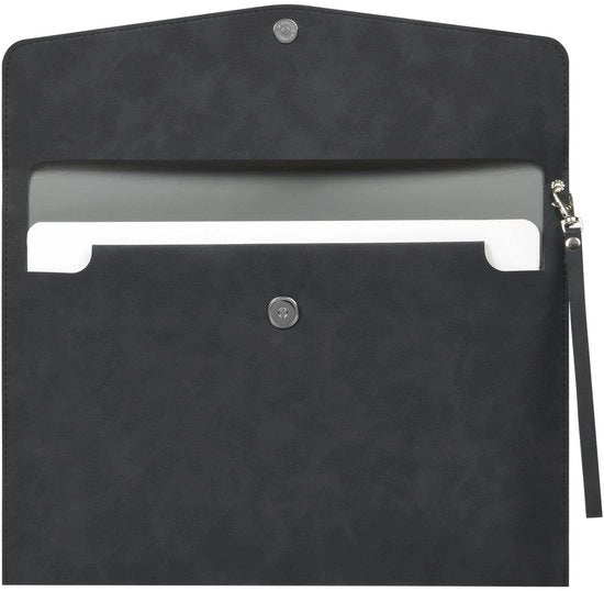 Documentoteca A4 con copertura PU e maniglia portatile Documentoteca impermeabile con tasche Carta di espansione Documentoteca con contenitore per organizzare carta, carta da lettera e cover per tablet - Nero