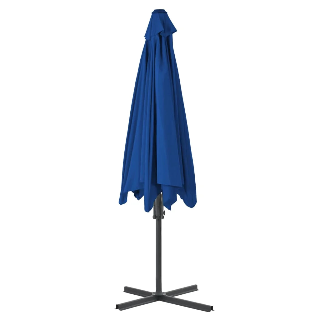 Ombrellone da esterno con palo in acciaio 300 x 230 cm blu 02_0008203