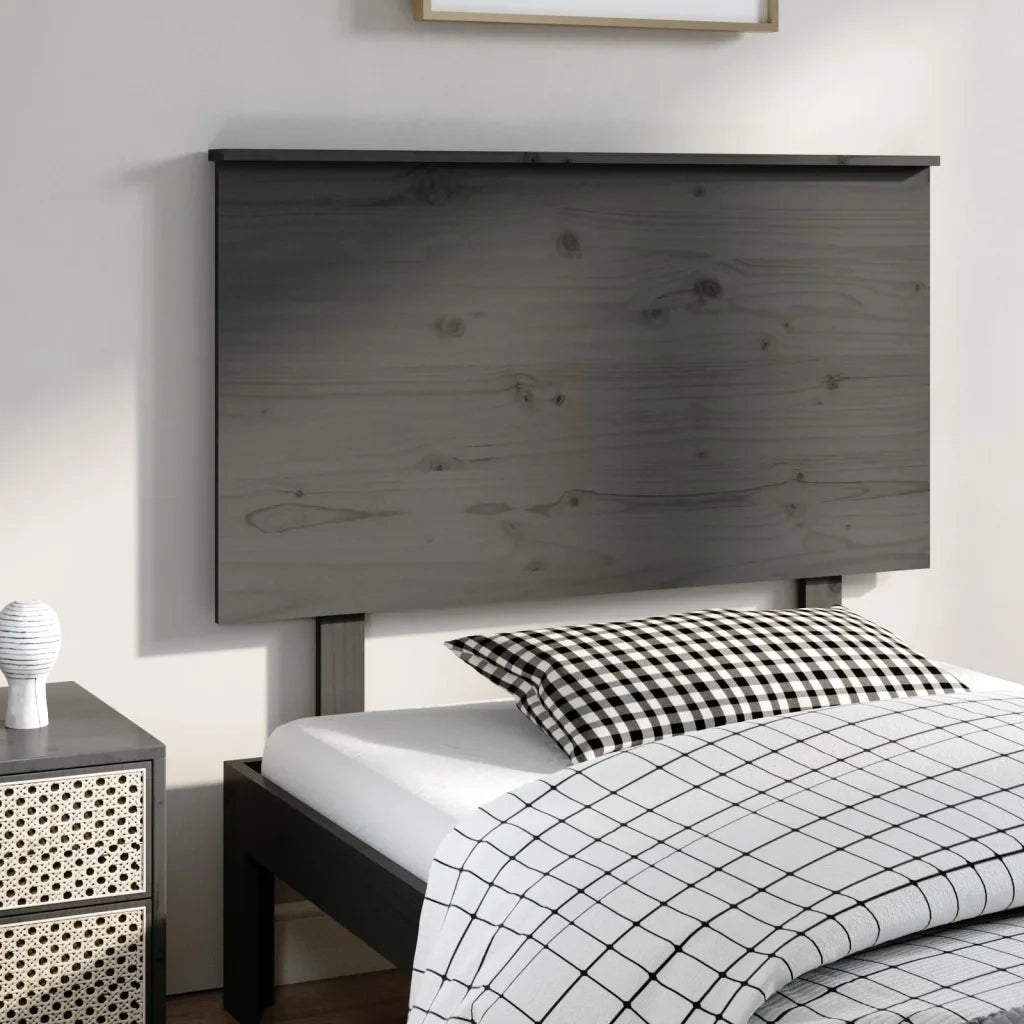 Testiera per Letto Grigia 104x6x82,5 cm Legno Massello di Pino 819157