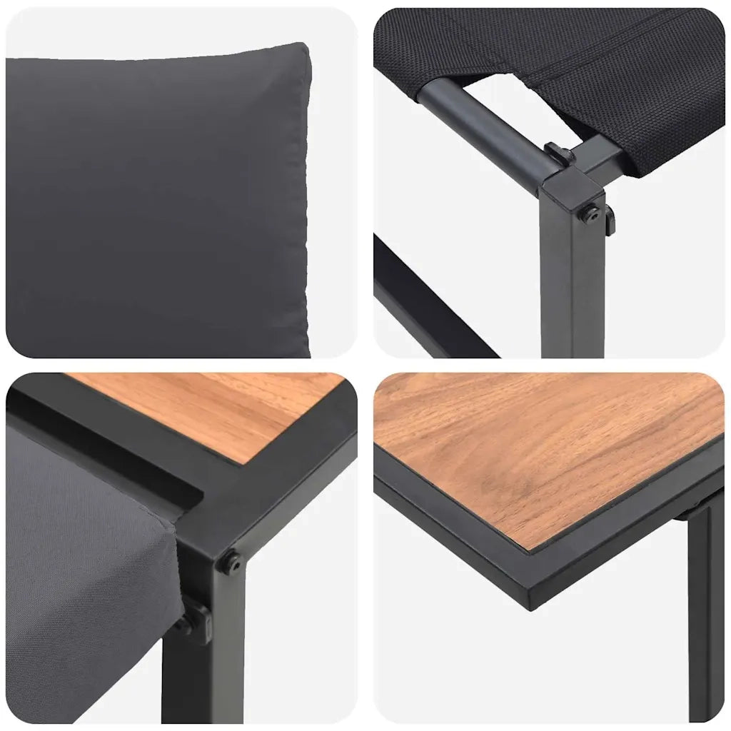 Set da Pranzo per Giardino 3 pcs Antracite Acciaio 3335888