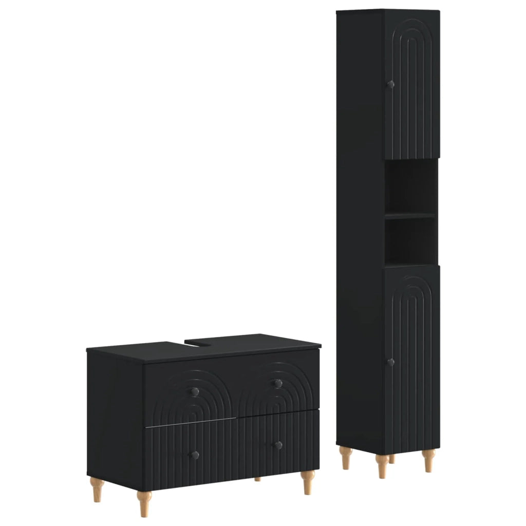 Set di Armadi da Bagno da 2 Pezzi ALKMAAR Nero 3417505