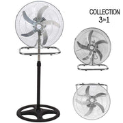 Trade Shop - Ventilatore 3in1 Piantana Da Tavolo Parete 3 Velocita Oscillazione 50w Pale 50cm -