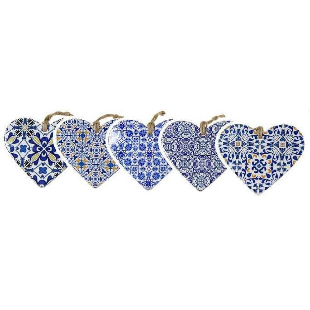 Trade Shop - Quadro Quadretto Cuore Decorativo 16x19cm Ceramica Meditteraneo 6 Decori 730726 -