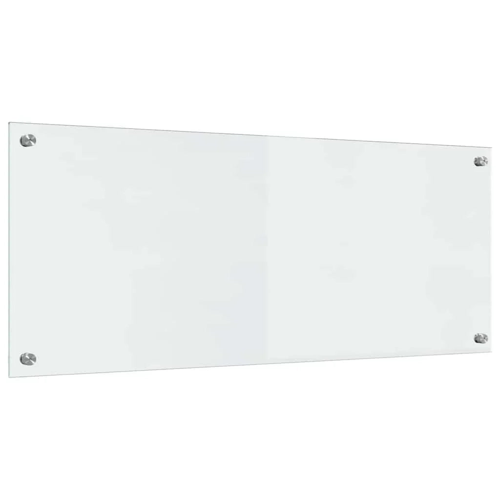 Set di 2 paraschizzi moderni per cucina 100 x 40 cm resistenti al calore facili da pulire in vetro temperato trasparente 02_0056303