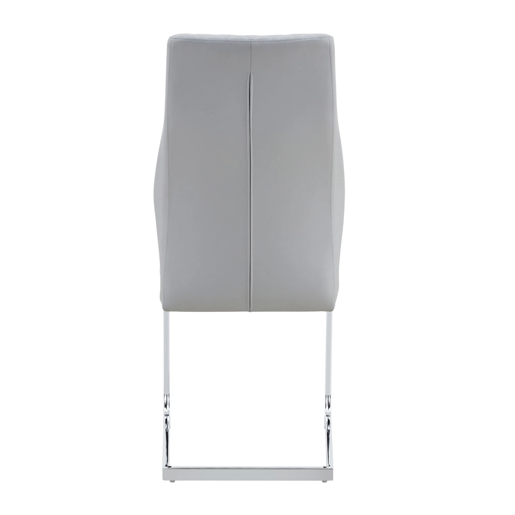 SEDIA da pranzo schienale alto 100 cm in PU grigio chiaro, Set da 2 pezzi