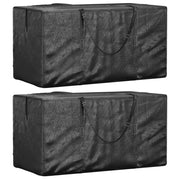 Borse Porta Cuscini Giardino 2pz Nere 150x75x75 cm Polietilenecod mxl 70262