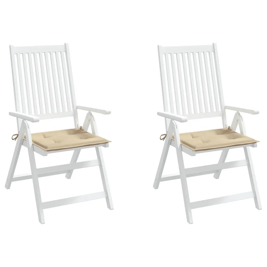 Cuscini per Sedia 2 pz Beige 50x50x4 cm in Tessuto Oxford 47605