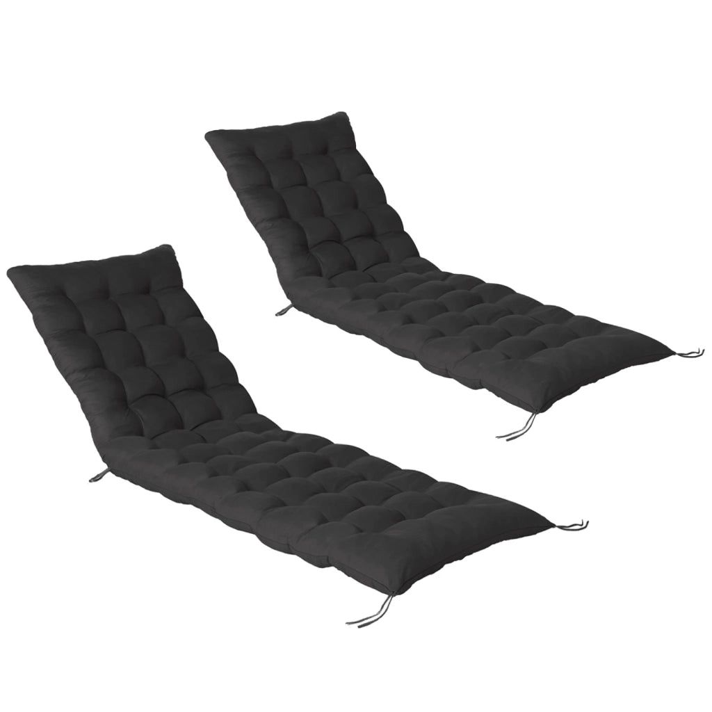 IDMarket - Set di 2 cuscini universali per sdraio ADAM 180 cm, nero