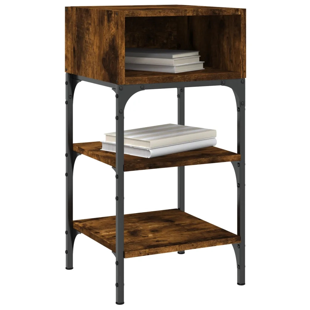 Comodini 2 pz-Set di 2 Tavolino da notte Rovere Fumo 35x34,5x70 cm in Legno Multistrato