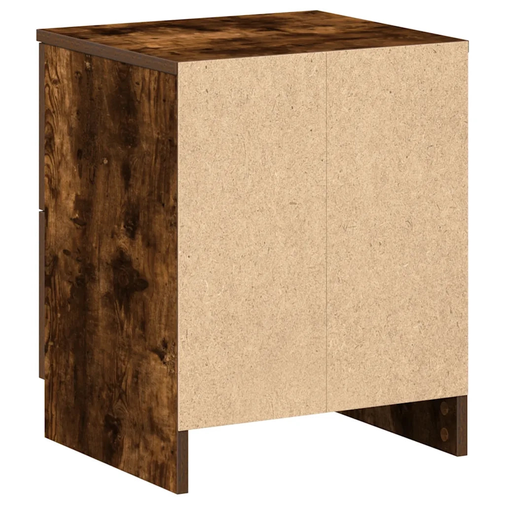 Comodino con 2 Cassetti Rovere Fumo 40x36x50 cm 858793