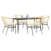 Set da Pranzo da Giardino 5pz con Cuscini Polyrattan Vetro 3334509