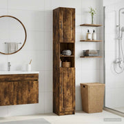 Armadio da Bagno con Ripiano Aperto UTRECHT Rovere Fumo 897700