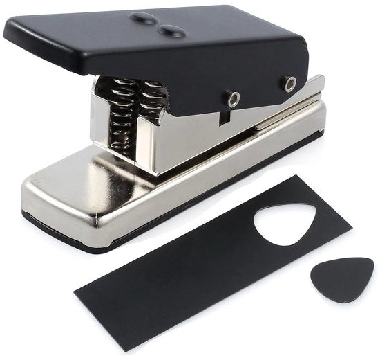 Fabbricatore di plettre per chitarra - taglierina per plettro - plettro per chitarra - piastra pesante - taglierina per carta in plastica - plettro unico per chitarra - adatto per diversi materiali - nero
