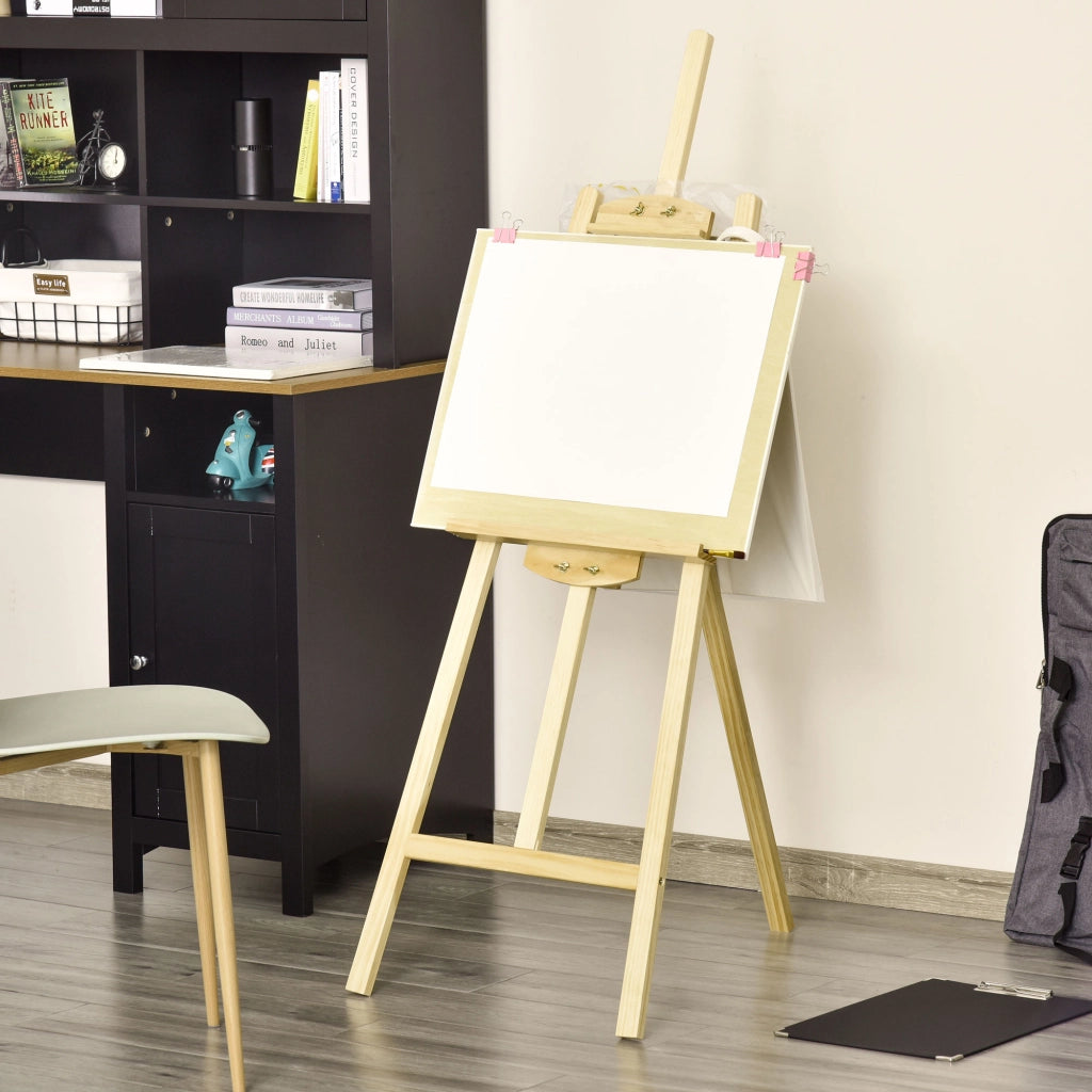 Cavalletto da Pittura Regolabile in Legno ¨C Zephmum ¨C 51,5x71,5x134,5cm Naturale