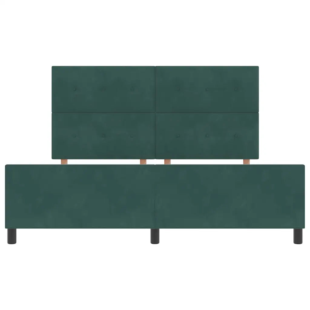 Letto a molle con testiera Verde Scuro 180 x 200 cm Velluto