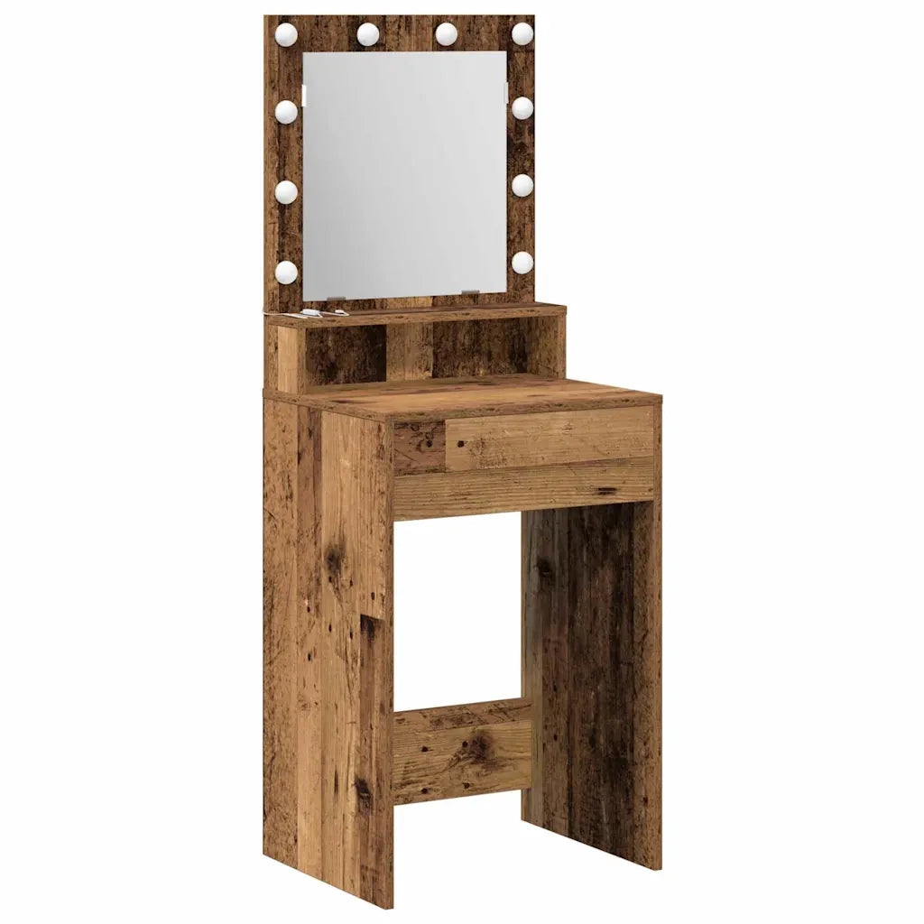 Toeletta | Tavolo da Trucco con lo scaffale Legno vecchio 50 x 41 x 135 cm