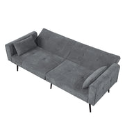 Divano letto 175x71 cm in tessuto grigio， schienale regolabile