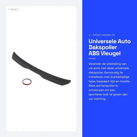 Dakspoiler Universale Vervanging - Materiale ABS - Dimensioni 990 x 95mm - Alta Resistenza