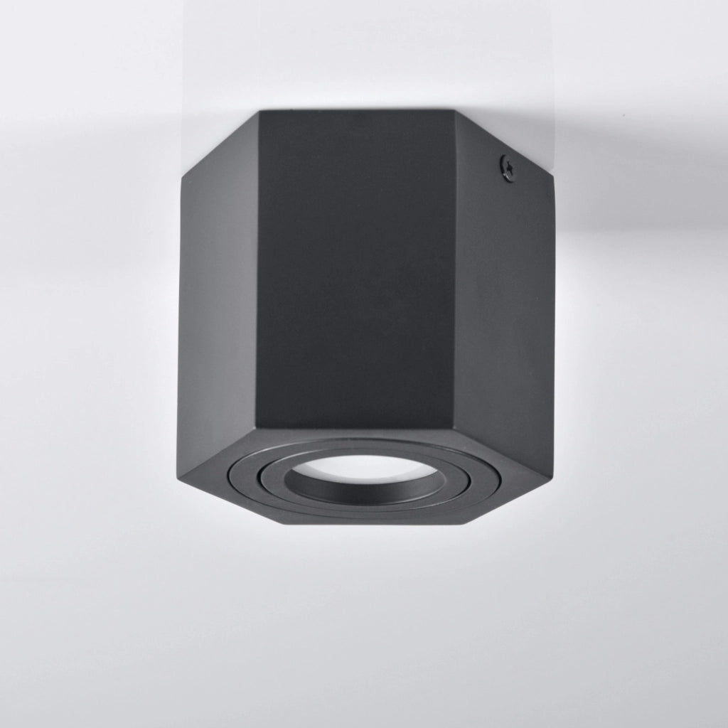 Faretto plafoniera nera Hexagon 1xGU10 Polux 313188