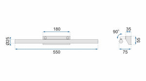 Lampada Da Parete Da Bagno Led Sopra Specchio 9w 70cm APP362-1W
