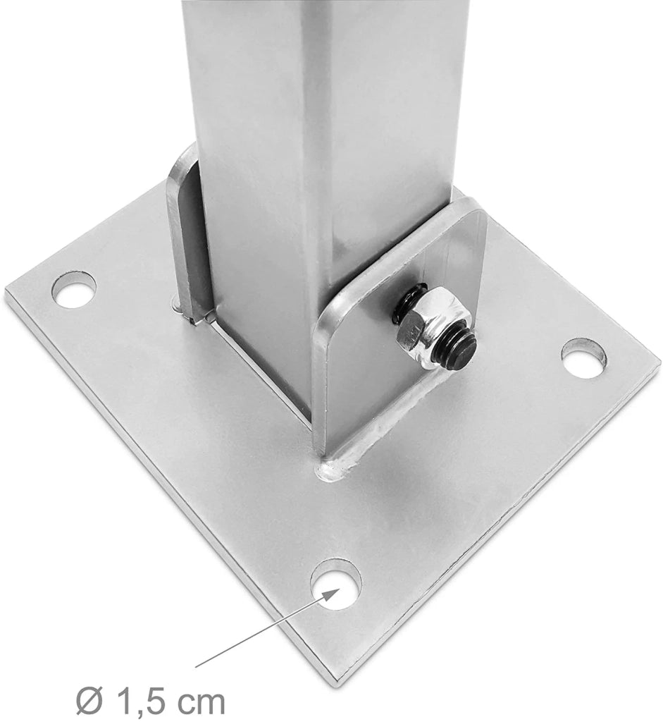 Palo di sbarramento pieghevole per parcheggio auto 65 cm acciaio grigio con strisce rosse 13_0002309