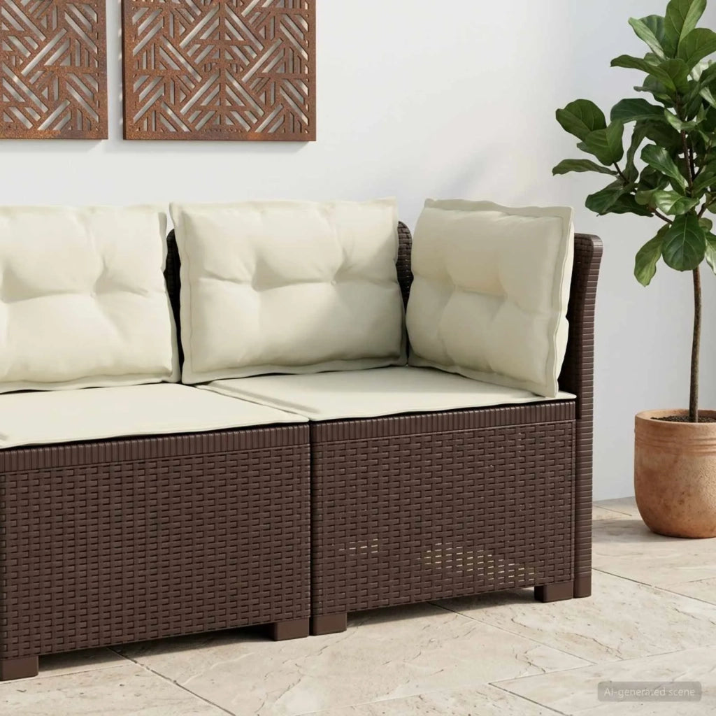 Divano da esterno-Divano da Giardino a 1 Posto con Cuscini Aspetto Rattan PP 174113