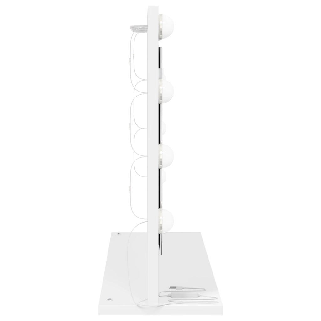 Specchio da Toeletta con Luci LED Bianco 60x45x18 cm