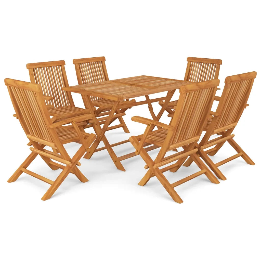 Set da Pranzo da Giardino 7 pz in Legno Massello di Teak 3059604