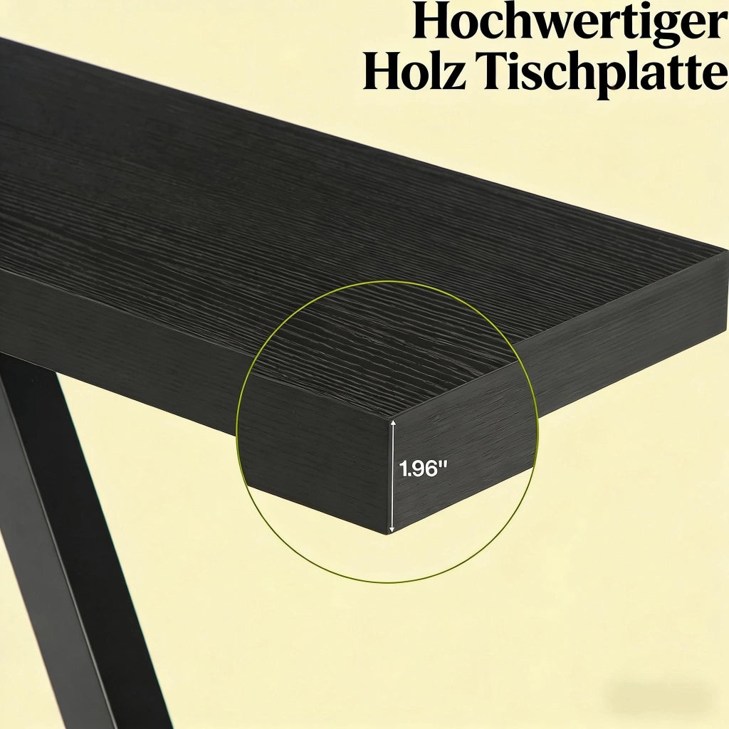 Consolle salvaspazio moderna in MDF e metallo nera per ingresso e corridoio 175,0 × 37,0 × 18,0 cm