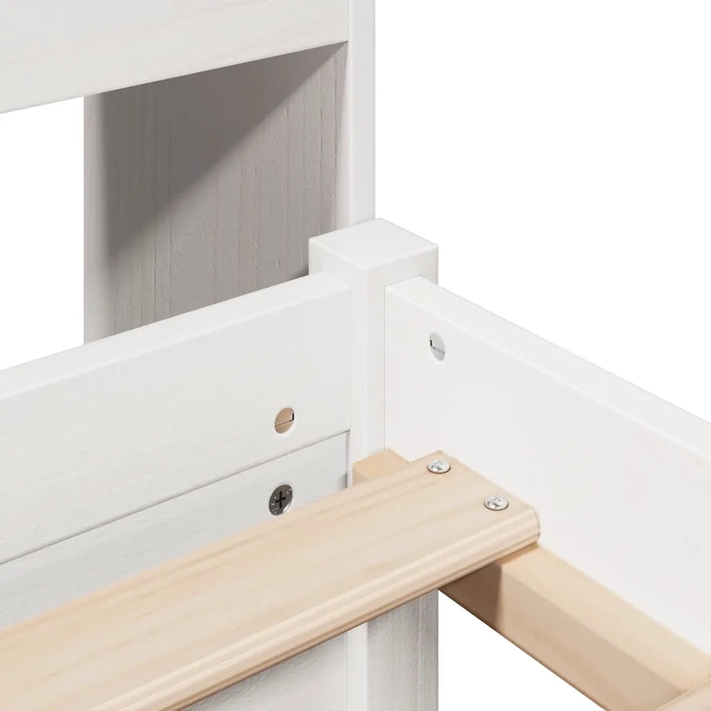 Letto Libreria senza Materasso Bianco 120x200 cm Legno di Pino 3322470