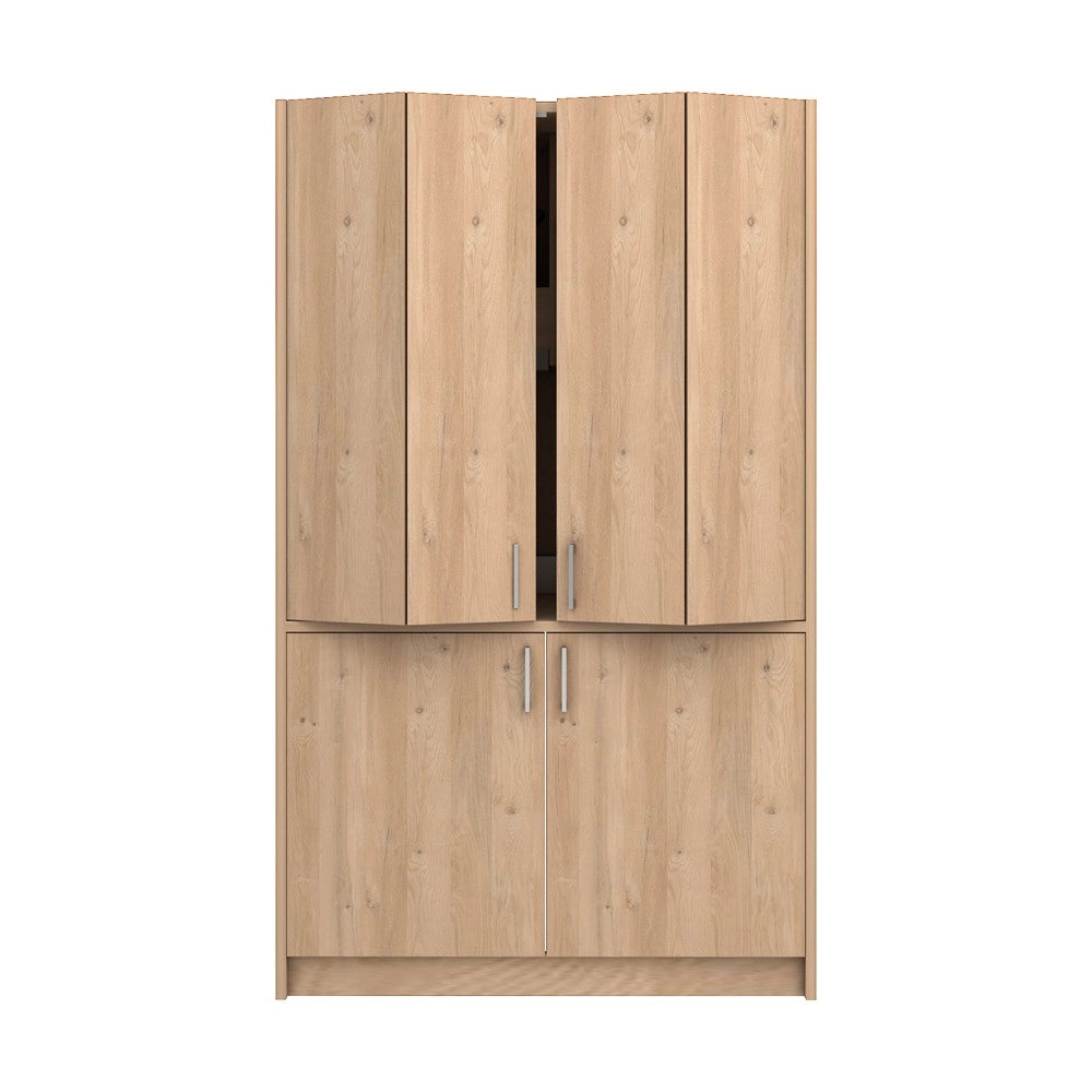 Cucina salvaspazio a scomparsa Fold Evolution colore rovere e elettrodomestici inclusi 125x62x208H