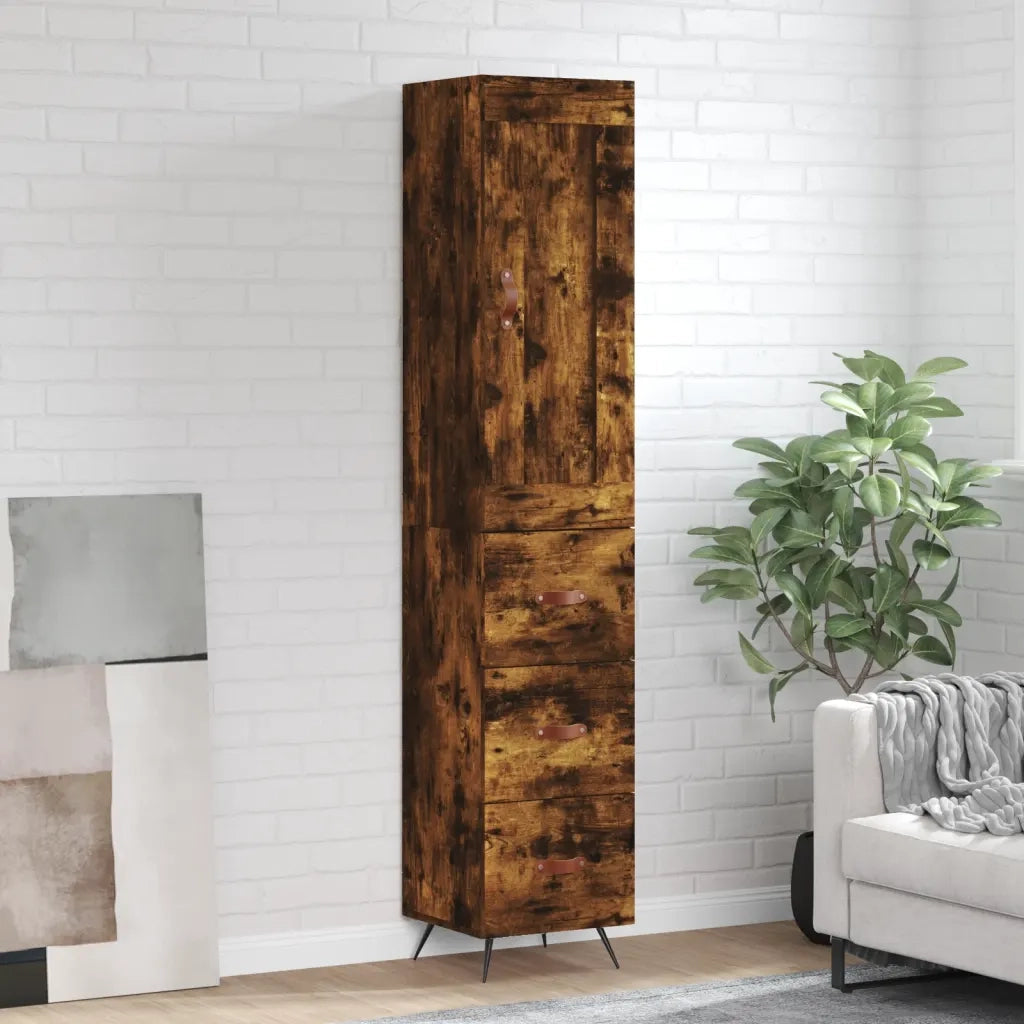 Credenza Rovere Fumo 34,5x34x180 cm in Legno Multistrato 3200174