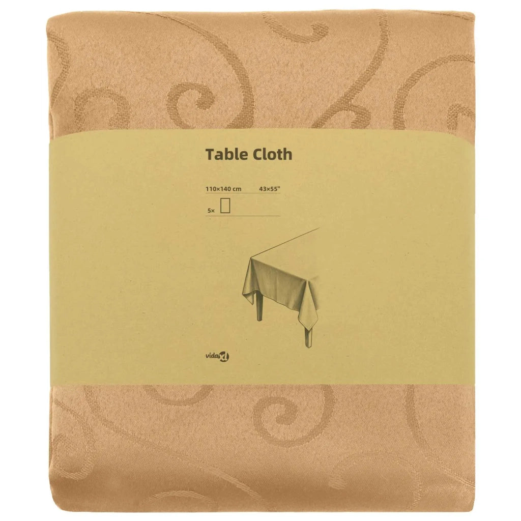 Tovaglia da Tavolo 5 pz Rettangolare Beige 110 x 140 cm 42040425